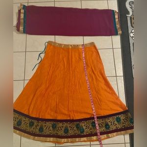 2 Lehengas with dupatta. No blouse.